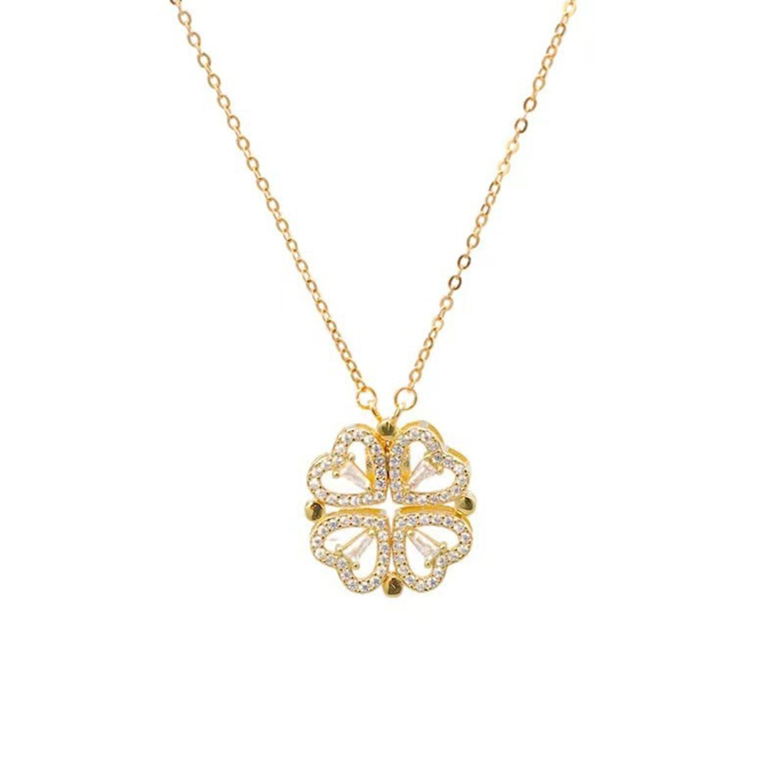 Gold clover necklace