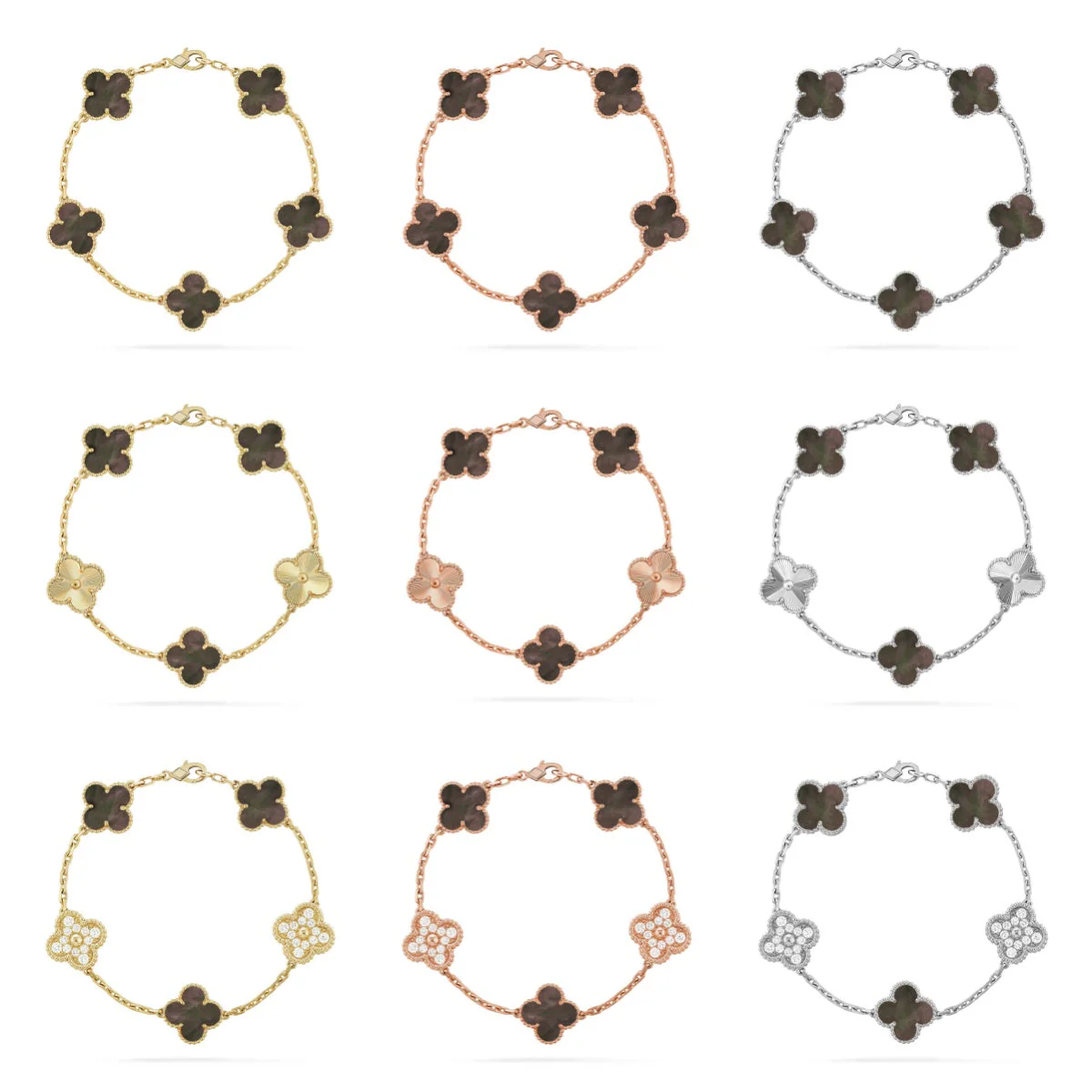 [⭐Clover Jewelry] CLOVER 5 MOTIF GRAY MOP BRACELET COLLECTION