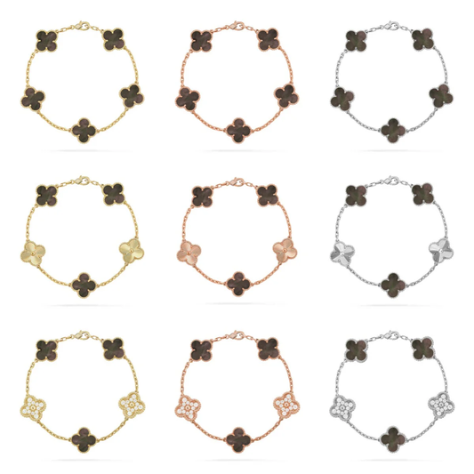 [⭐Clover Jewelry] CLOVER 5 MOTIF GRAY MOP BRACELET COLLECTION