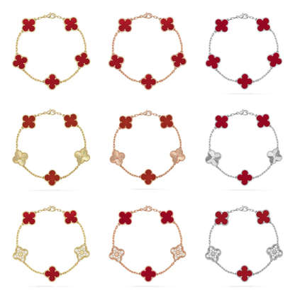 [⭐Clover Jewelry] CLOVER 5 MOTIF RED CORNELIAN BRACELET COLLECTION