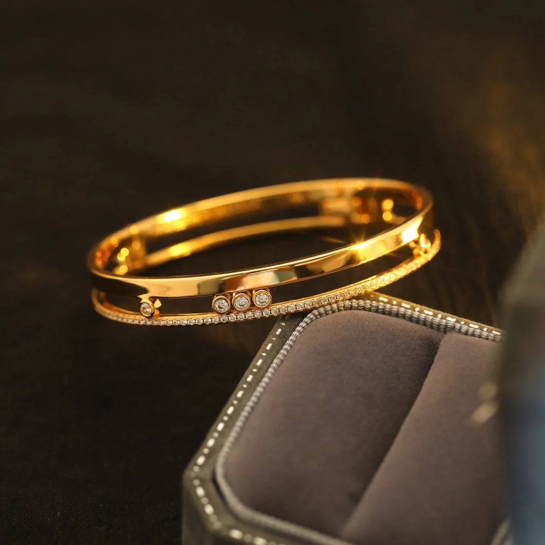 [⭐Clover Jewelry]Move Romane Diamond Bangle Bracelet