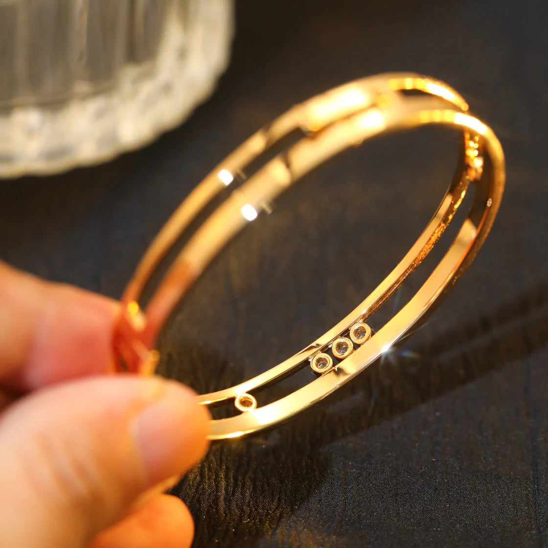 [⭐Clover Jewelry]Move Romane Diamond Bangle Bracelet