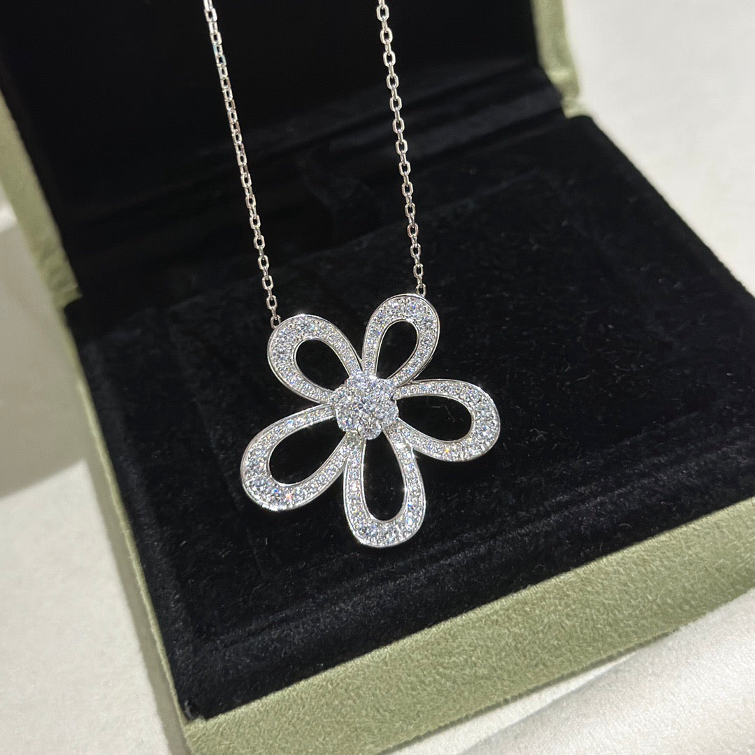 [⭐Clover Jewelry]FLOWERLACE NECKLACE FULL DIAMONDS