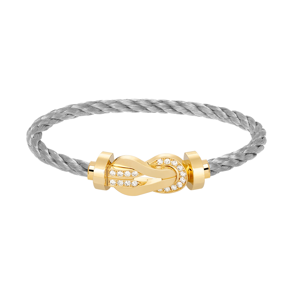 [⭐Clover Jewelry]CHANCE LARGE 8 FIGURE BUCKLE HALF DIAMOND BRACELET GOLD