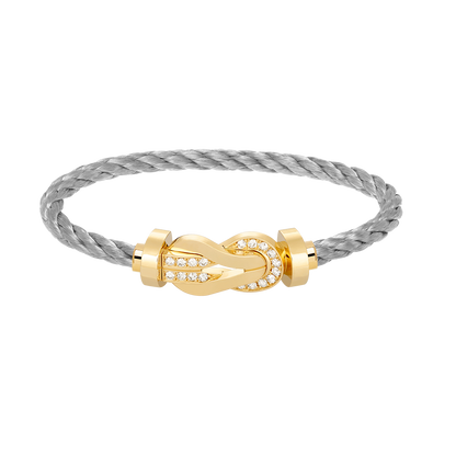 [⭐Clover Jewelry]CHANCE LARGE 8 FIGURE BUCKLE HALF DIAMOND BRACELET GOLD