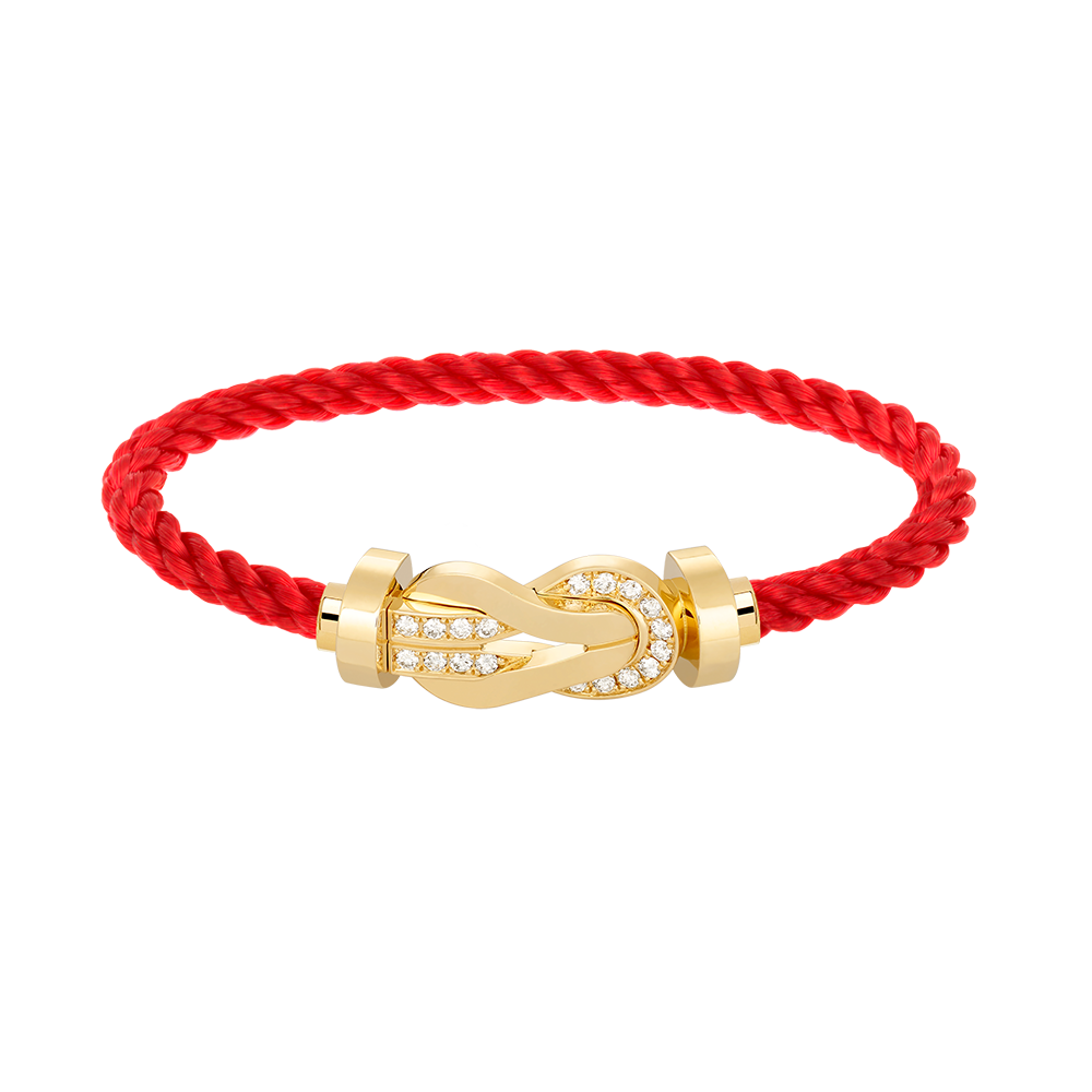 [⭐Clover Jewelry]CHANCE LARGE 8 FIGURE BUCKLE HALF DIAMOND BRACELET GOLD