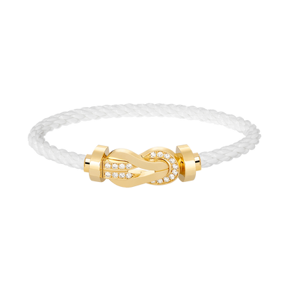 [⭐Clover Jewelry]CHANCE LARGE 8 FIGURE BUCKLE HALF DIAMOND BRACELET GOLD