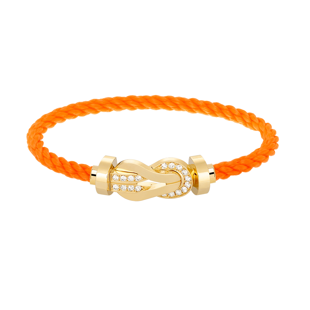 [⭐Clover Jewelry]CHANCE LARGE 8 FIGURE BUCKLE HALF DIAMOND BRACELET GOLD