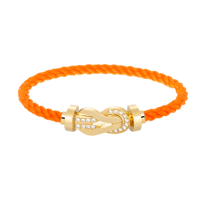 [⭐Clover Jewelry]CHANCE LARGE 8 FIGURE BUCKLE HALF DIAMOND BRACELET GOLD