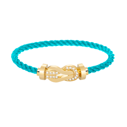 [⭐Clover Jewelry]CHANCE LARGE 8 FIGURE BUCKLE HALF DIAMOND BRACELET GOLD