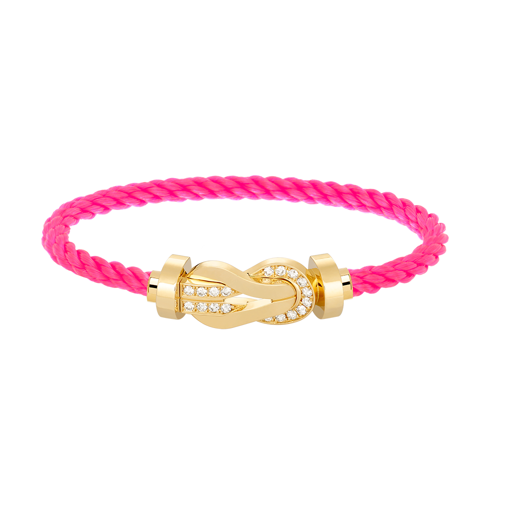 [⭐Clover Jewelry]CHANCE LARGE 8 FIGURE BUCKLE HALF DIAMOND BRACELET GOLD