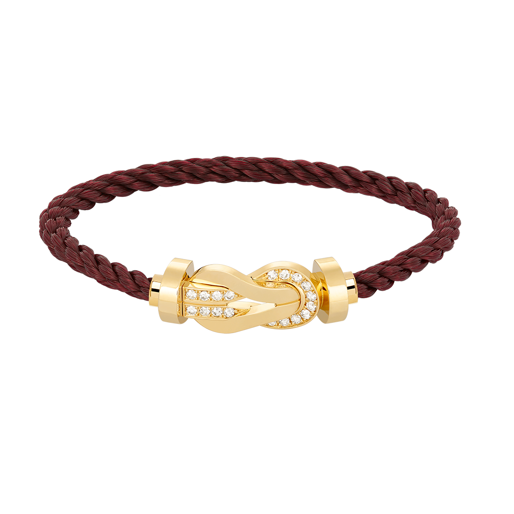 [⭐Clover Jewelry]CHANCE LARGE 8 FIGURE BUCKLE HALF DIAMOND BRACELET GOLD