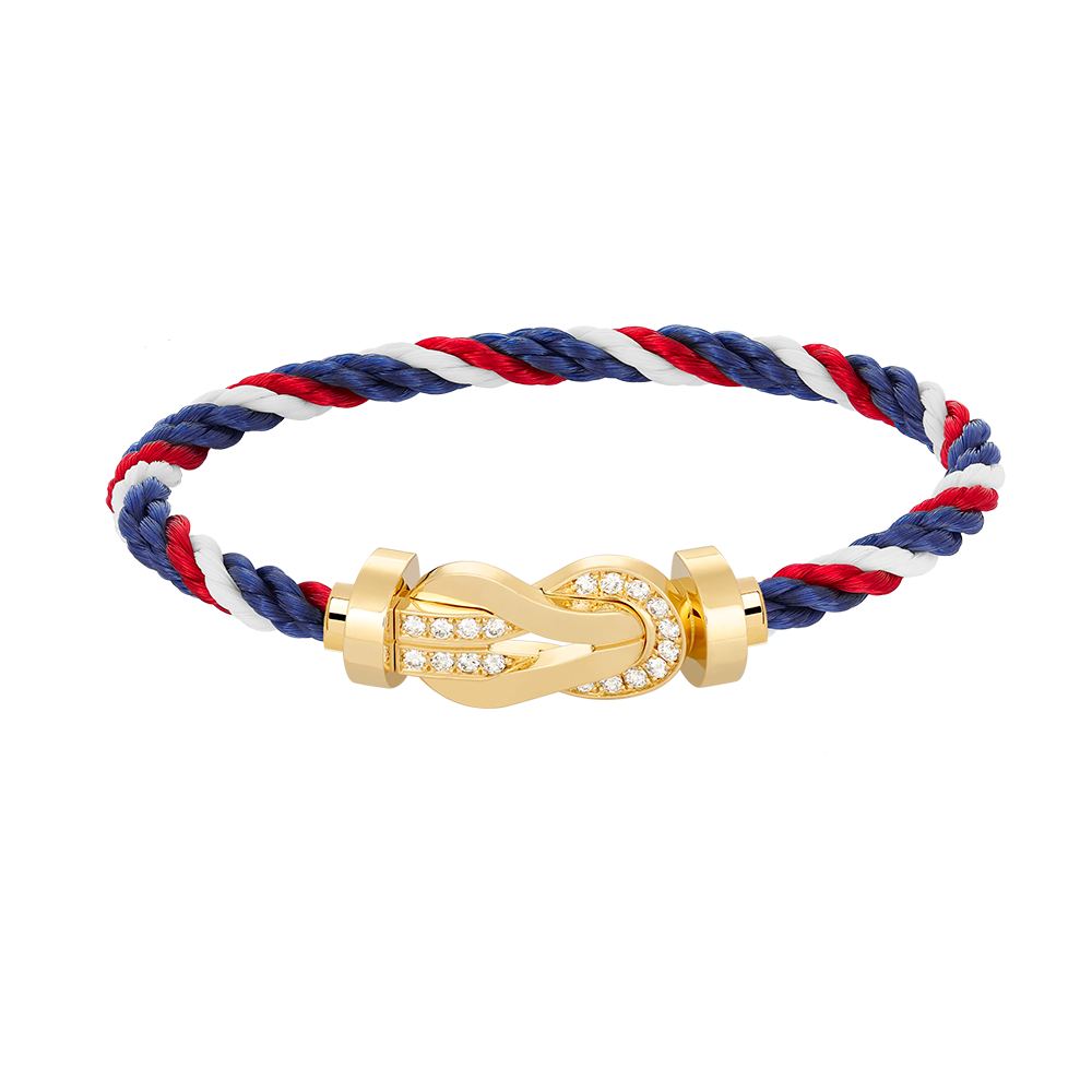 [⭐Clover Jewelry]CHANCE LARGE 8 FIGURE BUCKLE HALF DIAMOND BRACELET GOLD