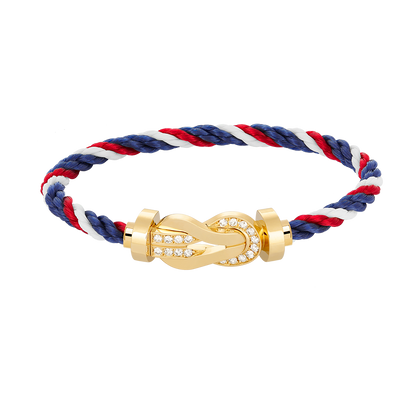 [⭐Clover Jewelry]CHANCE LARGE 8 FIGURE BUCKLE HALF DIAMOND BRACELET GOLD