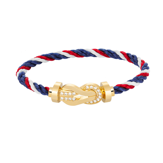[⭐Clover Jewelry]CHANCE LARGE 8 FIGURE BUCKLE HALF DIAMOND BRACELET GOLD