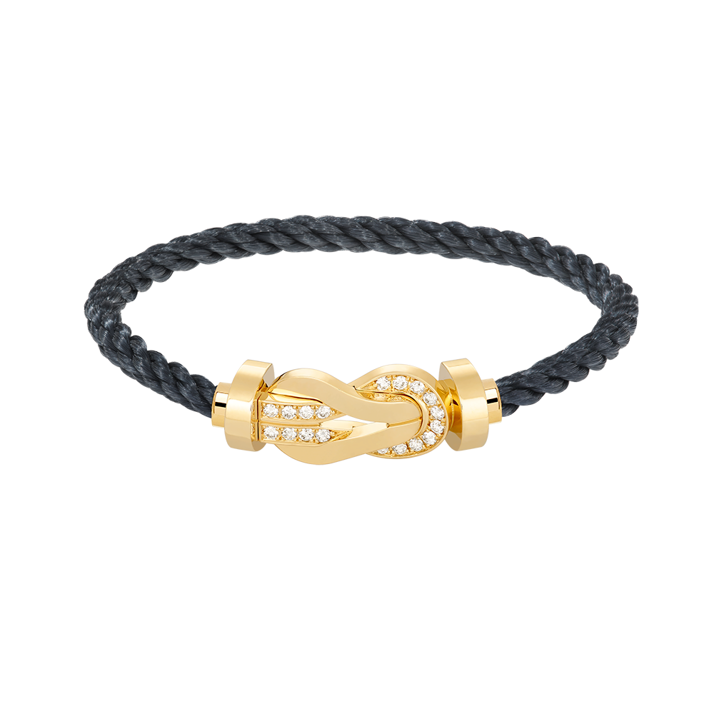 [⭐Clover Jewelry]CHANCE LARGE 8 FIGURE BUCKLE HALF DIAMOND BRACELET GOLD