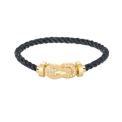 [⭐Clover Jewelry]CHANCE LARGE 8 FIGURE BUCKLE HALF DIAMOND BRACELET GOLD