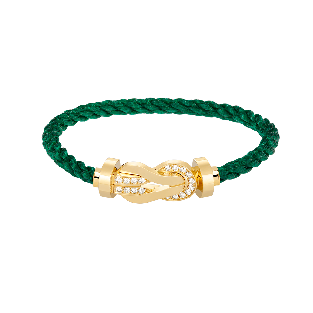 [⭐Clover Jewelry]CHANCE LARGE 8 FIGURE BUCKLE HALF DIAMOND BRACELET GOLD