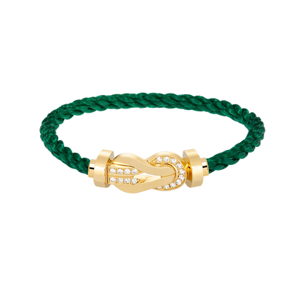 [⭐Clover Jewelry]CHANCE LARGE 8 FIGURE BUCKLE HALF DIAMOND BRACELET GOLD