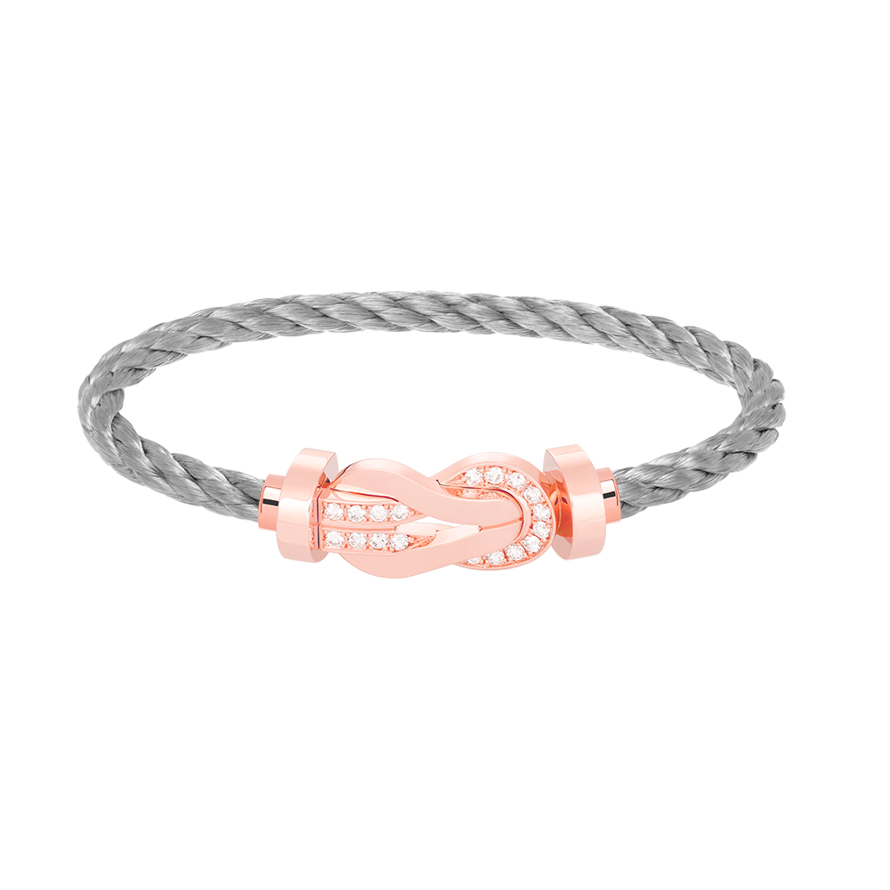 [⭐Clover Jewelry]CHANCE LARGE 8 FIGURE BUCKLE HALF DIAMOND BRACELET ROSE GOLD