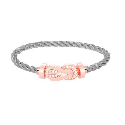 [⭐Clover Jewelry]CHANCE LARGE 8 FIGURE BUCKLE HALF DIAMOND BRACELET ROSE GOLD