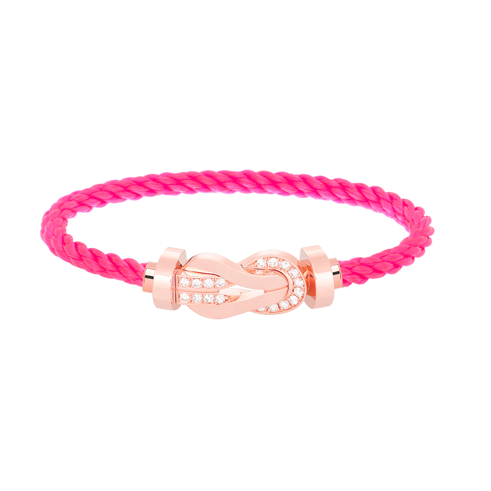 [⭐Clover Jewelry]CHANCE LARGE 8 FIGURE BUCKLE HALF DIAMOND BRACELET ROSE GOLD