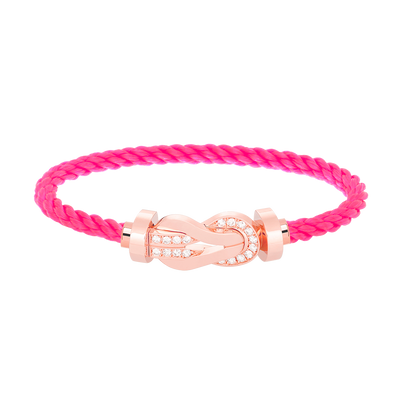 [⭐Clover Jewelry]CHANCE LARGE 8 FIGURE BUCKLE HALF DIAMOND BRACELET ROSE GOLD