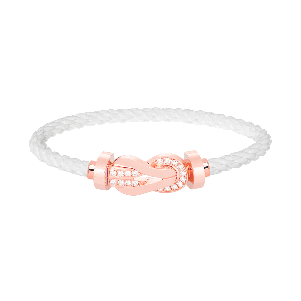[⭐Clover Jewelry]CHANCE LARGE 8 FIGURE BUCKLE HALF DIAMOND BRACELET ROSE GOLD
