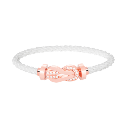 [⭐Clover Jewelry]CHANCE LARGE 8 FIGURE BUCKLE HALF DIAMOND BRACELET ROSE GOLD