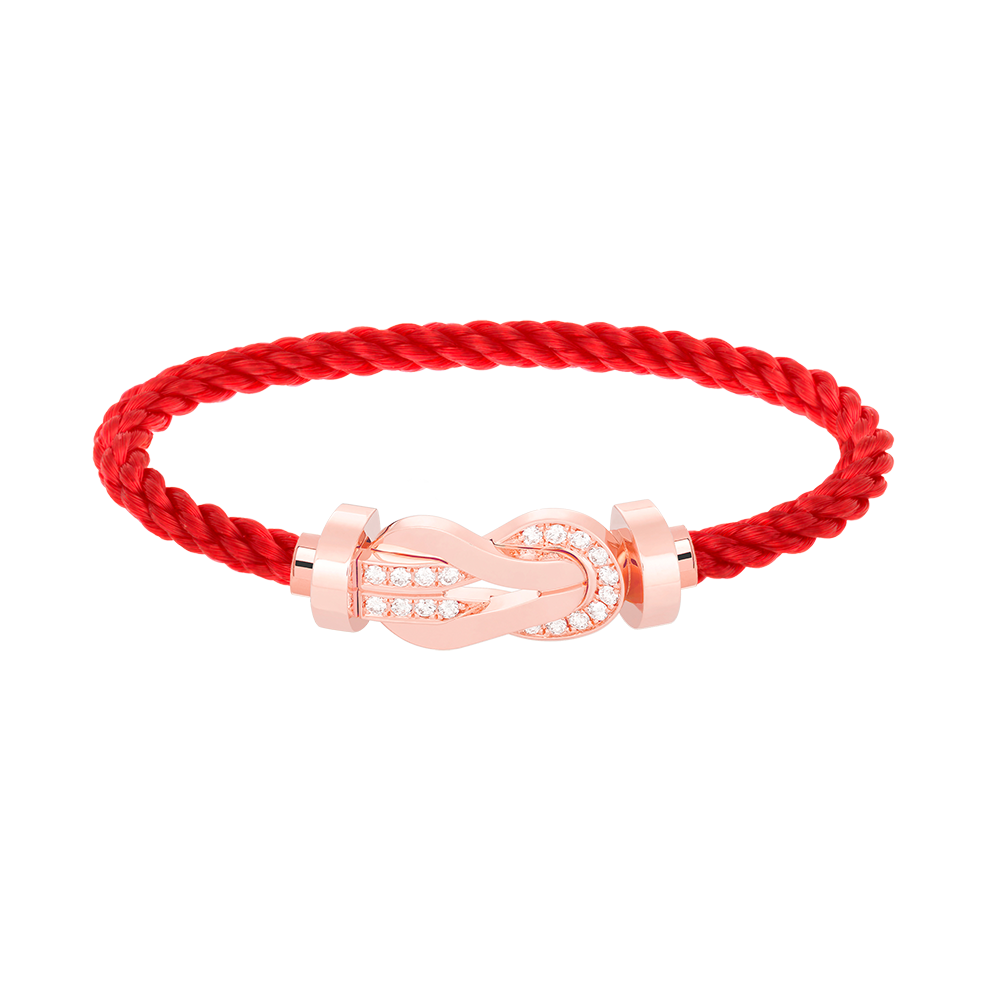 [⭐Clover Jewelry]CHANCE LARGE 8 FIGURE BUCKLE HALF DIAMOND BRACELET ROSE GOLD