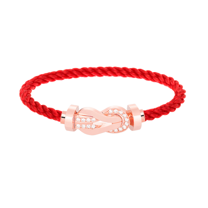 [⭐Clover Jewelry]CHANCE LARGE 8 FIGURE BUCKLE HALF DIAMOND BRACELET ROSE GOLD