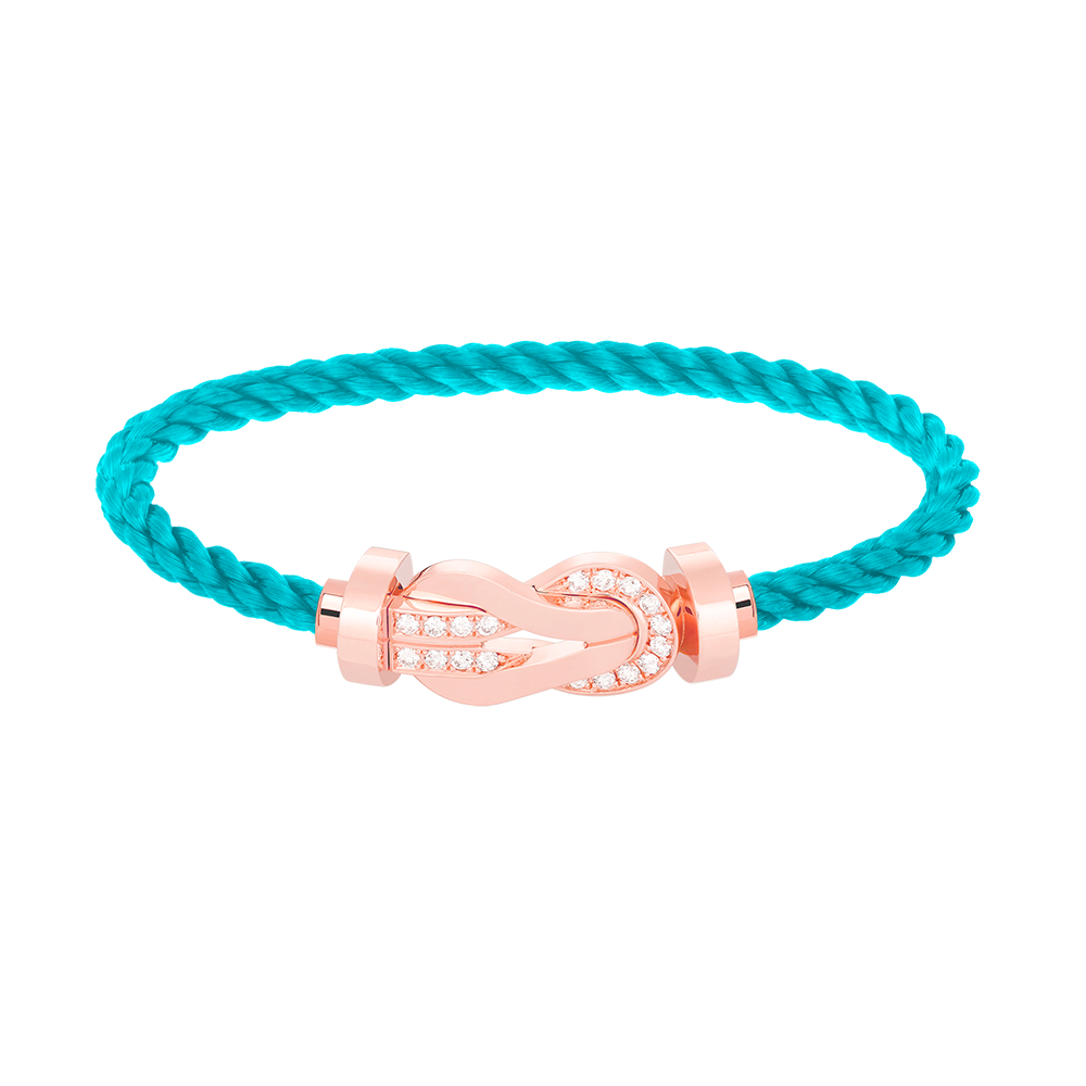 [⭐Clover Jewelry]CHANCE LARGE 8 FIGURE BUCKLE HALF DIAMOND BRACELET ROSE GOLD