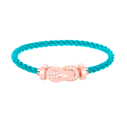 [⭐Clover Jewelry]CHANCE LARGE 8 FIGURE BUCKLE HALF DIAMOND BRACELET ROSE GOLD