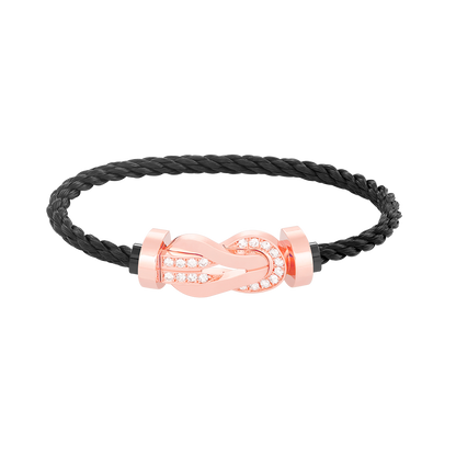 [⭐Clover Jewelry]CHANCE LARGE 8 FIGURE BUCKLE HALF DIAMOND BRACELET ROSE GOLD