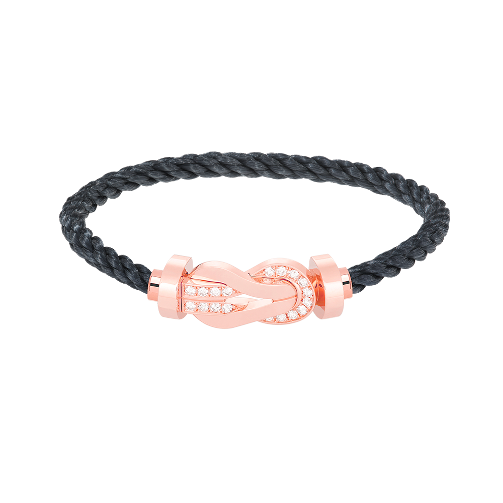 [⭐Clover Jewelry]CHANCE LARGE 8 FIGURE BUCKLE HALF DIAMOND BRACELET ROSE GOLD