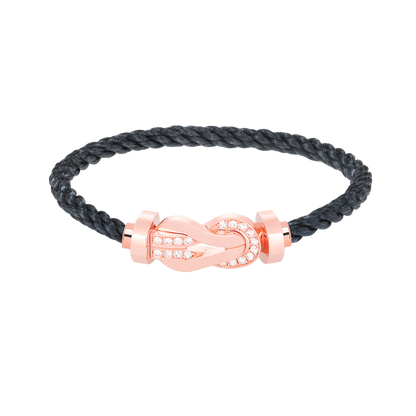 [⭐Clover Jewelry]CHANCE LARGE 8 FIGURE BUCKLE HALF DIAMOND BRACELET ROSE GOLD