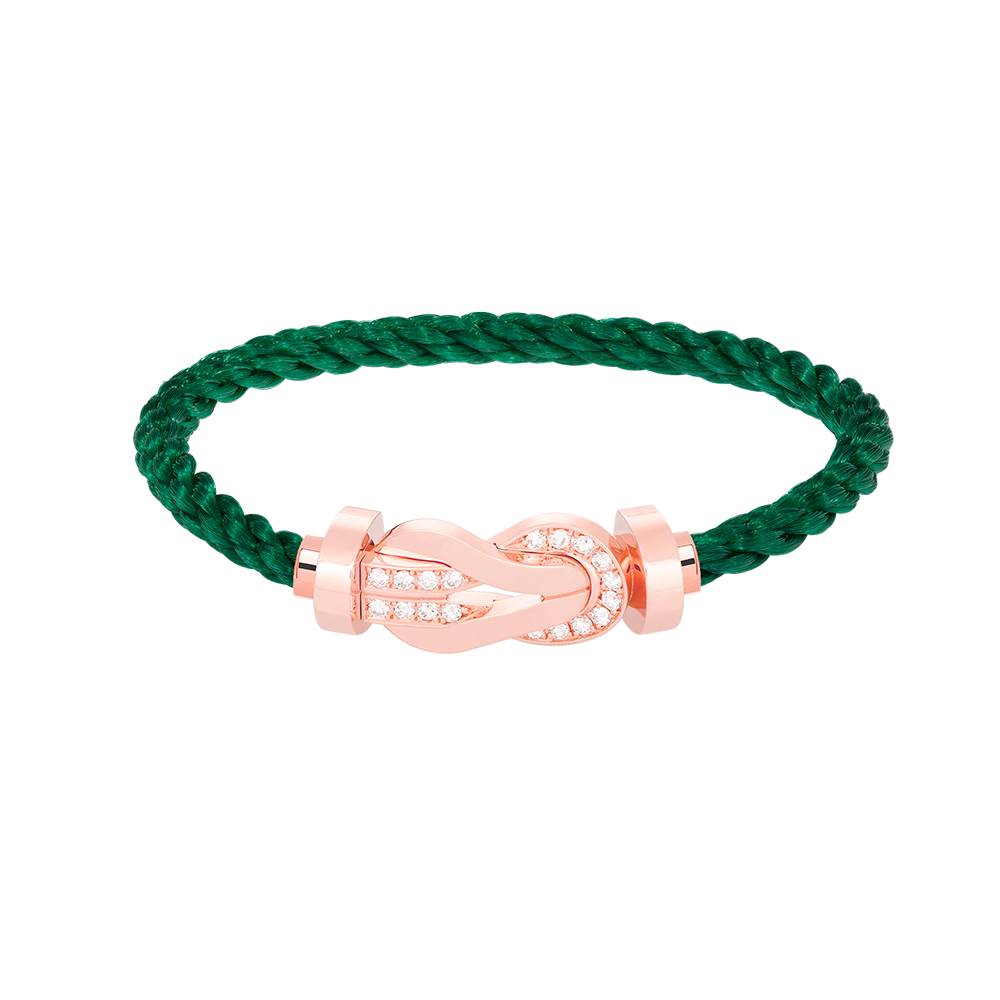 [⭐Clover Jewelry]CHANCE LARGE 8 FIGURE BUCKLE HALF DIAMOND BRACELET ROSE GOLD