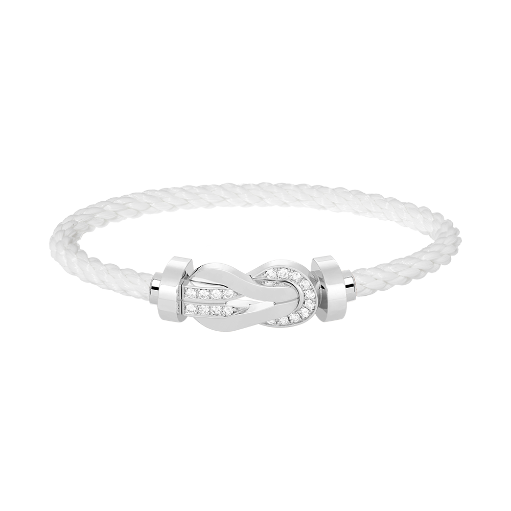 [⭐Clover Jewelry]CHANCE LARGE 8 FIGURE BUCKLE HALF DIAMOND BRACELET SILVER