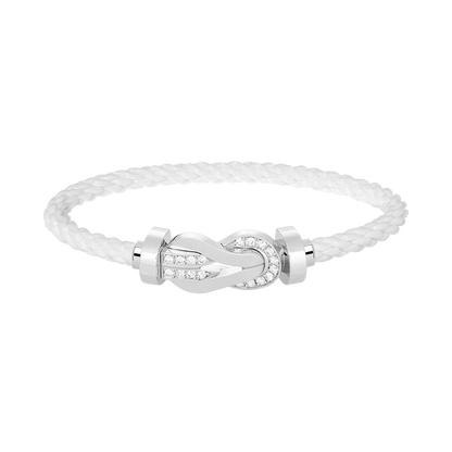 [⭐Clover Jewelry]CHANCE LARGE 8 FIGURE BUCKLE HALF DIAMOND BRACELET SILVER