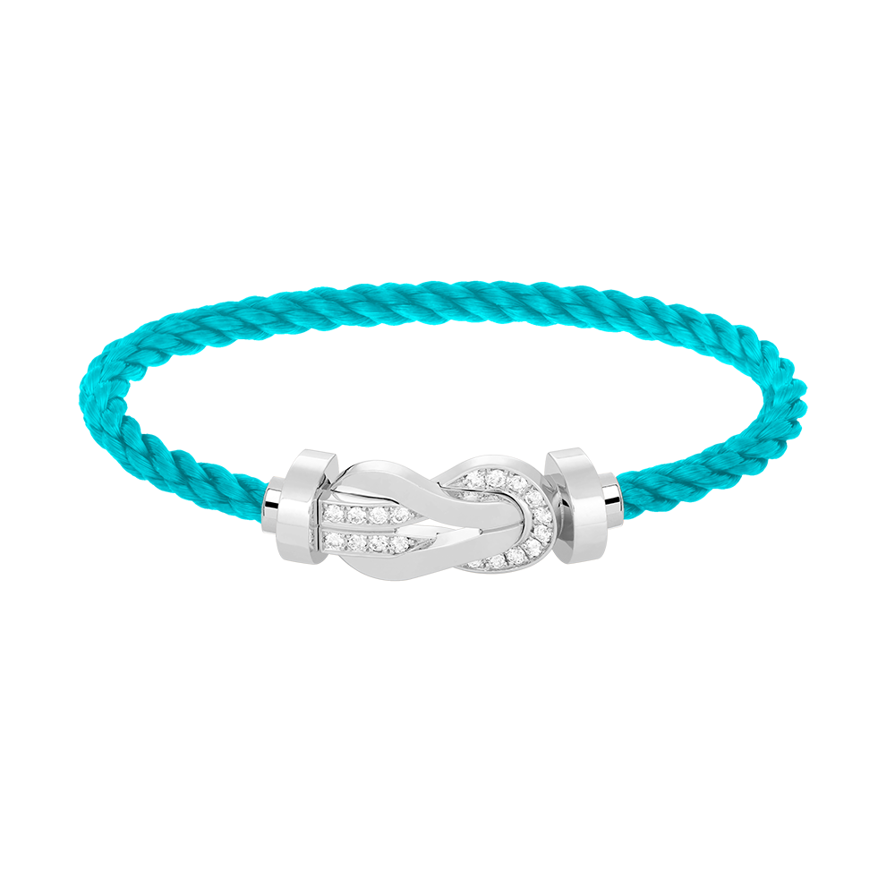 [⭐Clover Jewelry]CHANCE LARGE 8 FIGURE BUCKLE HALF DIAMOND BRACELET SILVER