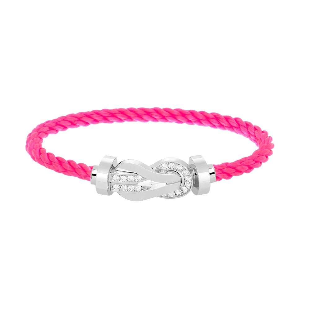 [⭐Clover Jewelry]CHANCE LARGE 8 FIGURE BUCKLE HALF DIAMOND BRACELET SILVER