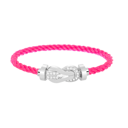 [⭐Clover Jewelry]CHANCE LARGE 8 FIGURE BUCKLE HALF DIAMOND BRACELET SILVER
