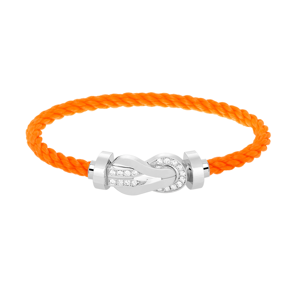 [⭐Clover Jewelry]CHANCE LARGE 8 FIGURE BUCKLE HALF DIAMOND BRACELET SILVER