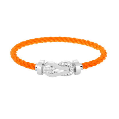 [⭐Clover Jewelry]CHANCE LARGE 8 FIGURE BUCKLE HALF DIAMOND BRACELET SILVER