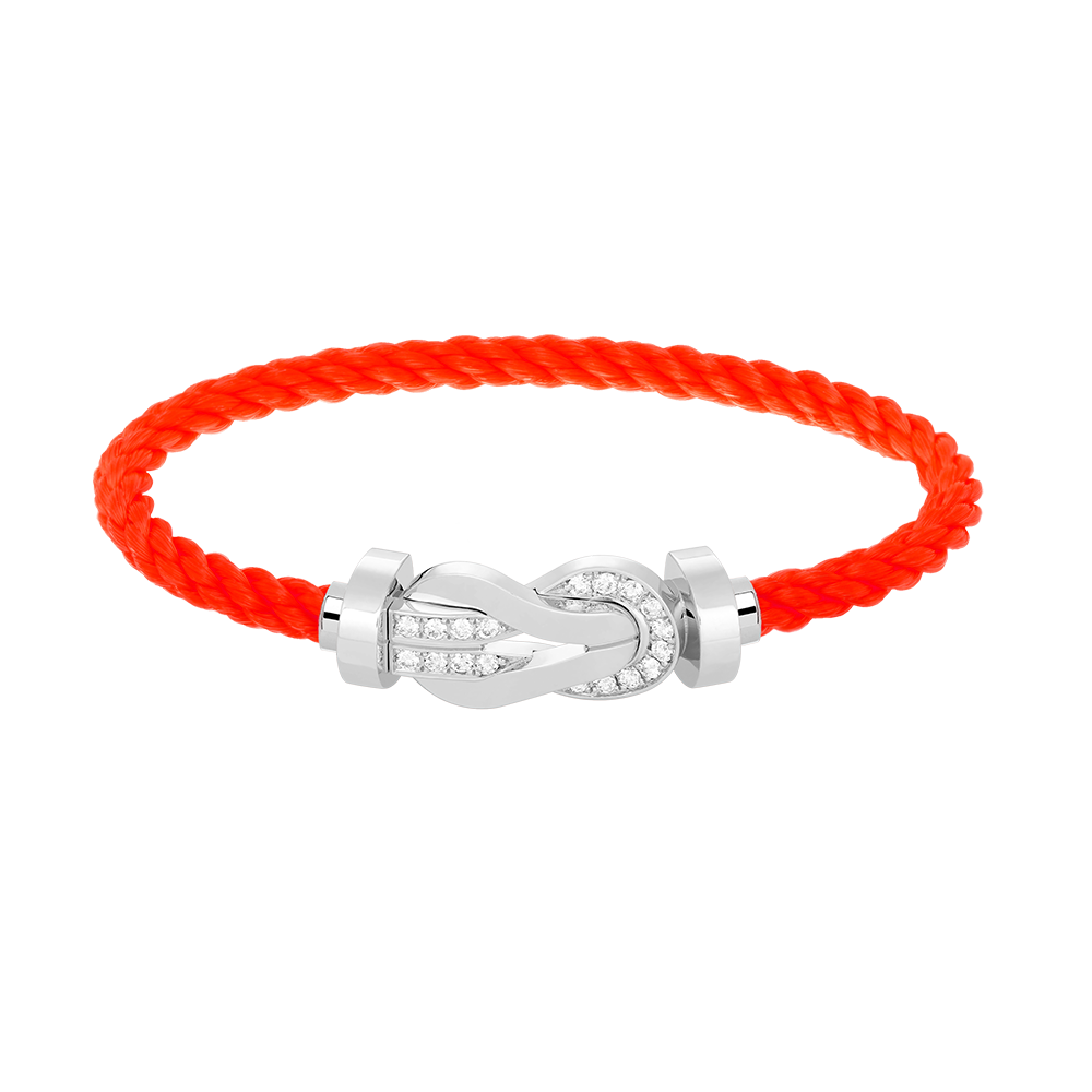 [⭐Clover Jewelry]CHANCE LARGE 8 FIGURE BUCKLE HALF DIAMOND BRACELET SILVER