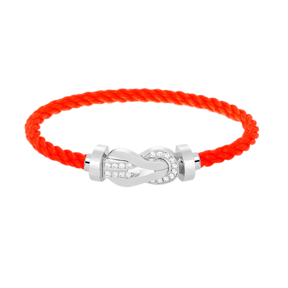 [⭐Clover Jewelry]CHANCE LARGE 8 FIGURE BUCKLE HALF DIAMOND BRACELET SILVER