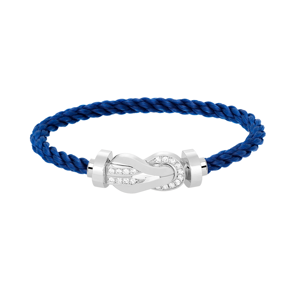 [⭐Clover Jewelry]CHANCE LARGE 8 FIGURE BUCKLE HALF DIAMOND BRACELET SILVER