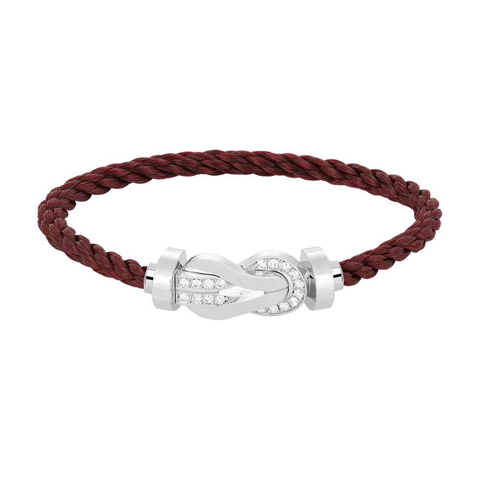 [⭐Clover Jewelry]CHANCE LARGE 8 FIGURE BUCKLE HALF DIAMOND BRACELET SILVER
