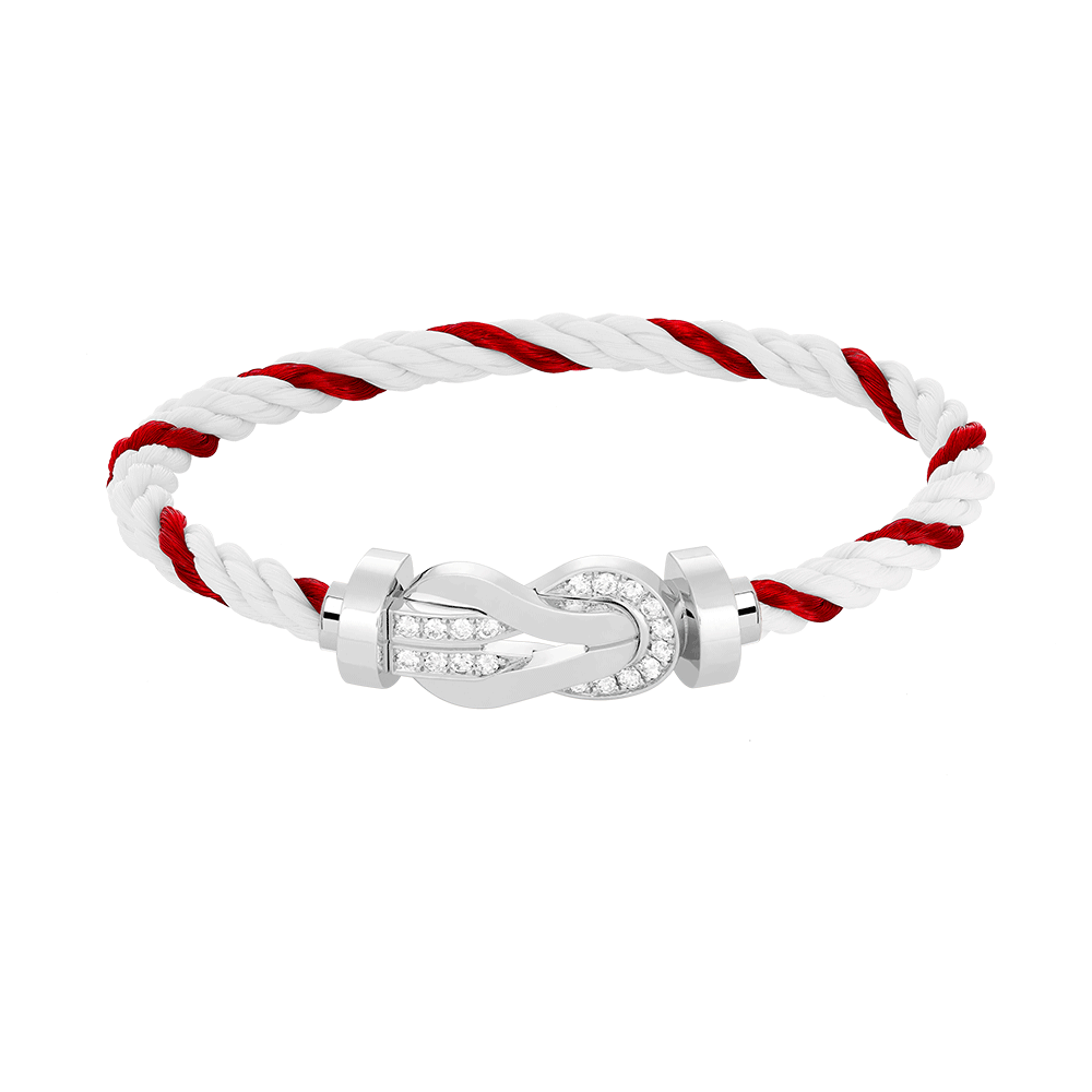 [⭐Clover Jewelry]CHANCE LARGE 8 FIGURE BUCKLE HALF DIAMOND BRACELET SILVER