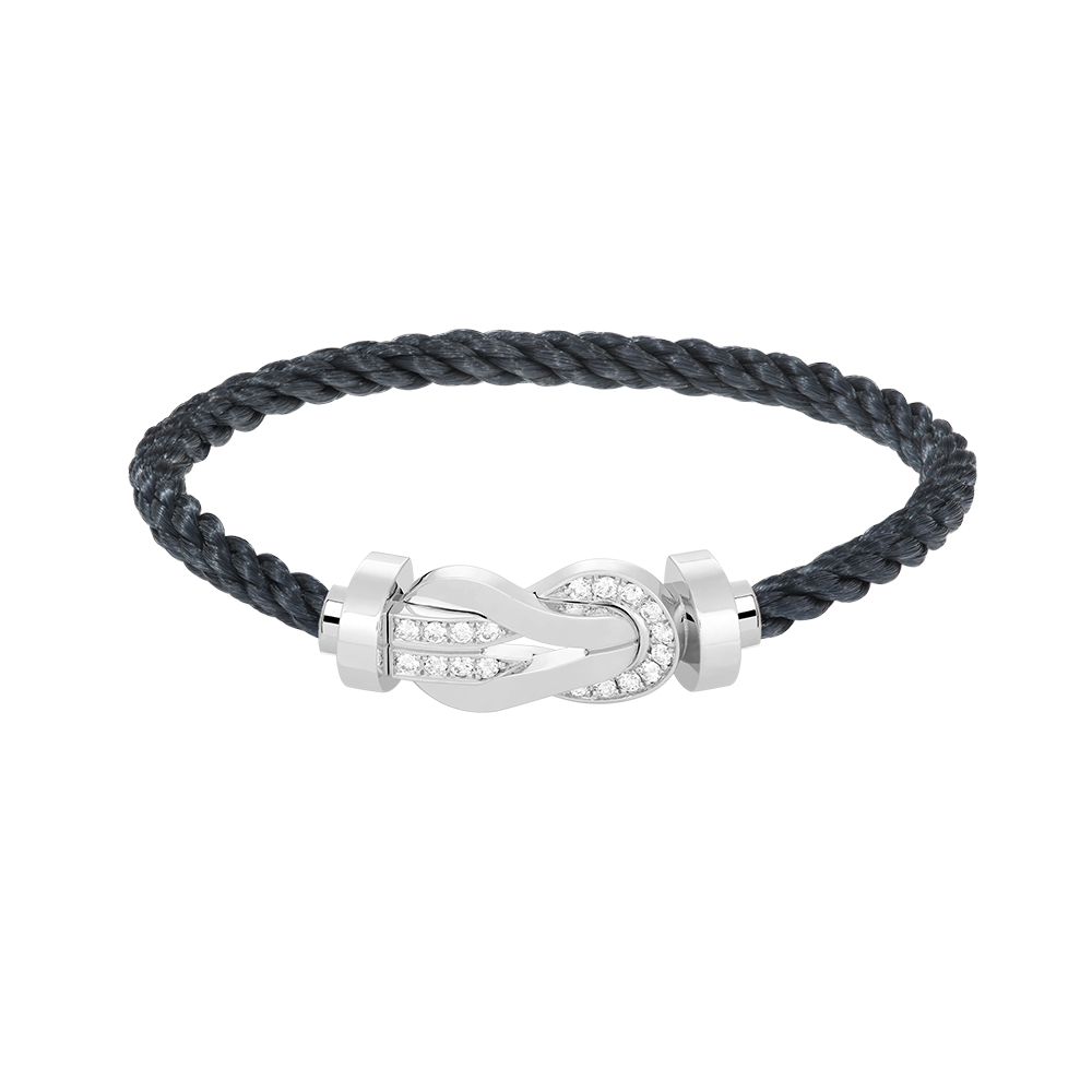 [⭐Clover Jewelry]CHANCE LARGE 8 FIGURE BUCKLE HALF DIAMOND BRACELET SILVER